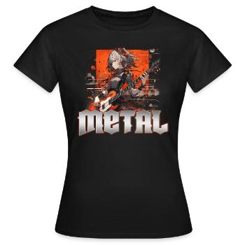 Metal Musik Album Cover - Anime Shirt - Frauen T-Shirt - Schwarz - Vorne - AI Model Female 172 dark (172cm)