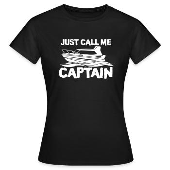 Boot Jacht Kapitän Schiff Steuermann Geschenk - Frauen T-Shirt - Schwarz - Vorne - AI Model Female 172 dark (172cm)