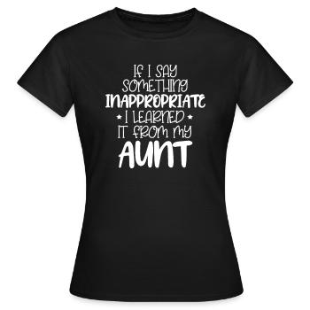 aunt - Women's T-Shirt - black - Front - AI Model Female 172 dark (172cm)