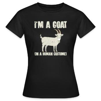 Chèvre chèvre chèvre chèvre cadeau cadeau - T-shirt Femme - noir - Devant - AI Model Female 172 dark (172cm)