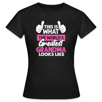 Großmutter Oma Grossmutter Enkel Mutter Geschenk - Frauen T-Shirt - Schwarz - Vorne - AI Model Female 172 dark (172cm)