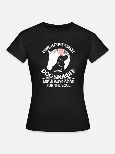 Pferd Hund - Frauen T-Shirt - Schwarz