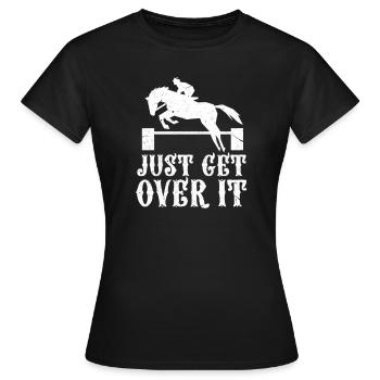Cheval de cheval d'équitation, cavalier de saut d'obstacles - T-shirt Femme - noir - Devant - AI Model Female 172 dark (172cm)