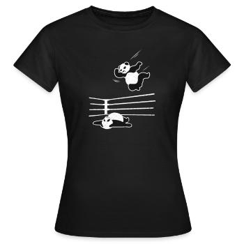 Panda Wrestling - Frauen T-Shirt - Schwarz - Vorne - AI Model Female 172 dark (172cm)