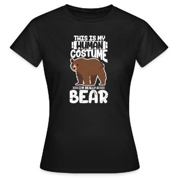 Costume d'ours - T-shirt Femme - noir - Devant - AI Model Female 172 dark (172cm)