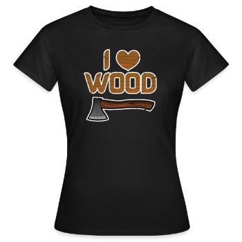 Wood - Women's T-Shirt - black - Front - AI Model Female 172 dark (172cm)
