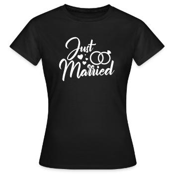 Mariage juste marié Mariage Mariage cadeau - T-shirt Femme - noir - Devant - AI Model Female 172 dark (172cm)