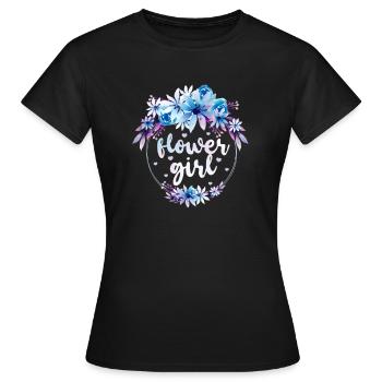 Blumenkind Blumenmädchen Hochzeit Heirat Geschenk - Frauen T-Shirt - Schwarz - Vorne - AI Model Female 172 dark (172cm)