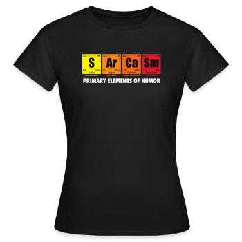 sarcasm - Women's T-Shirt - black - Front - AI Model Female 172 dark (172cm)
