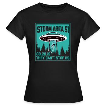 Storm Area 51 - Frauen T-Shirt - Schwarz - Vorne - AI Model Female 172 dark (172cm)
