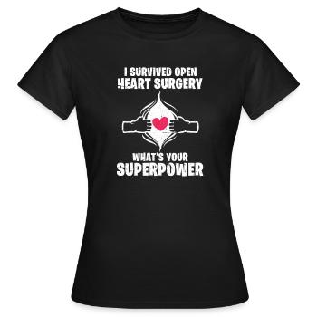 Chirurgie cardiaque OP Chirurgien Chirurgien Patient Spital - T-shirt Femme - noir - Devant - AI Model Female 172 dark (172cm)