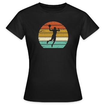 Basketball Basketballer Basket Retro Geschenk - Frauen T-Shirt - Schwarz - Vorne - AI Model Female 172 dark (172cm)