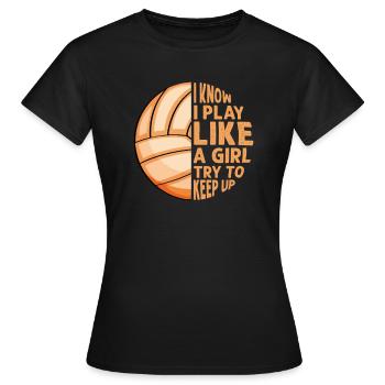 Volley Beach Volleyball Beach Volleyball Gift - Women's T-Shirt - black - Front - AI Model Female 172 dark (172cm)