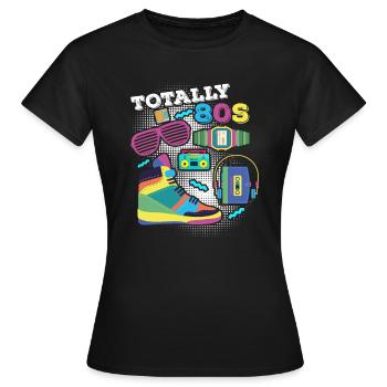 80er - Frauen T-Shirt - Schwarz - Vorne - AI Model Female 172 dark (172cm)