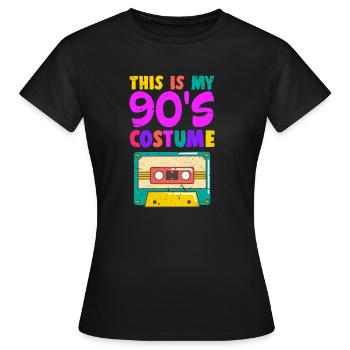 90s 90s cassette party theme party gift - Women's T-Shirt - black - Front - AI Model Female 172 dark (172cm)
