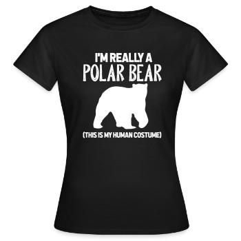 Ours Polaire Ours Polaire Ours Polaire Costume Cadeau - T-shirt Femme - noir - Devant - AI Model Female 172 dark (172cm)