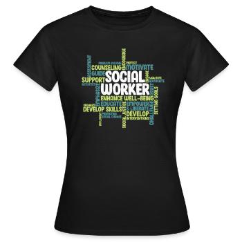 Sozialarbeiter Sozialarbeiterin Sozialpädagoge - Frauen T-Shirt - Schwarz - Vorne - AI Model Female 172 dark (172cm)