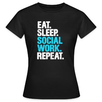 Assistant social Assistant social Éducateur social - T-shirt Femme - noir - Devant - AI Model Female 172 dark (172cm)