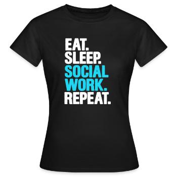 Travailleurs sociaux - T-shirt Femme - noir - Devant - AI Model Female 172 dark (172cm)