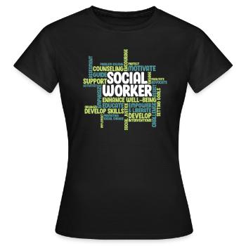 Travailleurs sociaux - T-shirt Femme - noir - Devant - AI Model Female 172 dark (172cm)