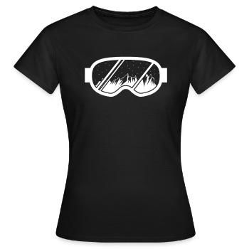 Skibrille - Frauen T-Shirt - Schwarz - Vorne - AI Model Female 172 dark (172cm)