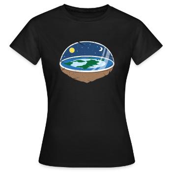 Flat Earth Flat Earth Conspiracy Gift - Women's T-Shirt - black - Front - AI Model Female 172 dark (172cm)
