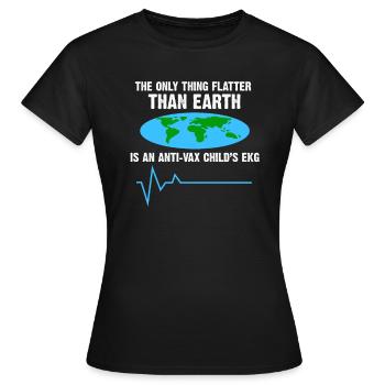 Flat Earth Flat Earth Conspiracy Gift - Women's T-Shirt - black - Front - AI Model Female 172 dark (172cm)