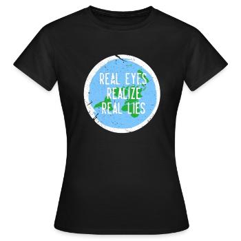Flat Earth Flat Earth Conspiracy Gift - Women's T-Shirt - black - Front - AI Model Female 172 dark (172cm)