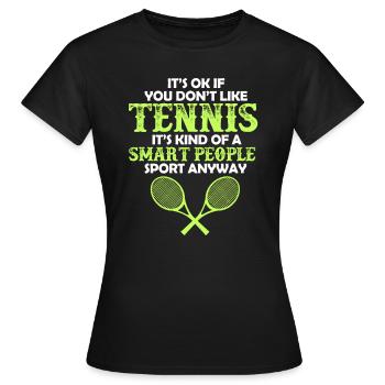 Tennis Tennispieler Tennisschläger Tennisplatz - Frauen T-Shirt - Schwarz - Vorne - AI Model Female 172 dark (172cm)
