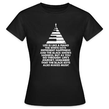 pianiste - T-shirt Femme - noir - Devant - AI Model Female 172 dark (172cm)