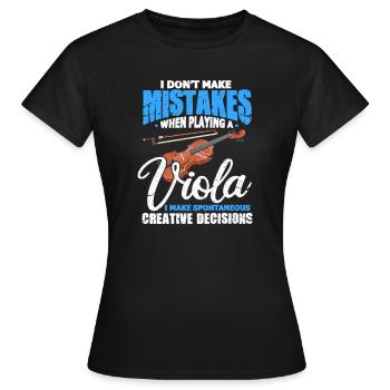 Viola orchestra viola violin violin gift - Women's T-Shirt - black - Front - AI Model Female 172 dark (172cm)