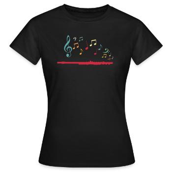Flûte Flûte Flûtes Flûtes Orchestre Musique Cadeau - T-shirt Femme - noir - Devant - AI Model Female 172 dark (172cm)