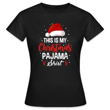 Pyjama de noël cadeau de pyjama de noel - T-shirt Femme - noir - Devant - AI Model Female 172 dark (172cm)