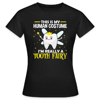 Cadeau de costume de dent de fée dent dent dents - T-shirt Femme - noir - Devant - AI Model Female 172 dark (172cm)