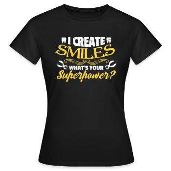Dentiste Dentiste Dentiste Dentiste Cadeau - T-shirt Femme - noir - Devant - AI Model Female 172 dark (172cm)