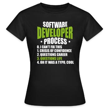 développeur de logiciels - T-shirt Femme - noir - Devant - AI Model Female 172 dark (172cm)