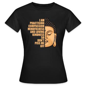 Buddha - Frauen T-Shirt - Schwarz - Vorne - AI Model Female 172 dark (172cm)