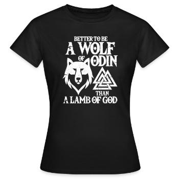 Loup Odin Viking Walhalla Wolfpack Cadeau - T-shirt Femme - noir - Devant - AI Model Female 172 dark (172cm)
