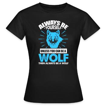 Wolf Wolfpack Wolves Nature Wild Wilderness Cadeau - T-shirt Femme - noir - Devant - AI Model Female 172 dark (172cm)