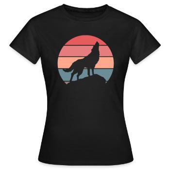 Wolf Wolfpack Wolves Nature Rétro Nature Cadeau - T-shirt Femme - noir - Devant - AI Model Female 172 dark (172cm)