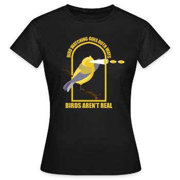 Les oiseaux ne sont pas réels - T-shirt Femme - noir - Devant - AI Model Female 172 dark (172cm)