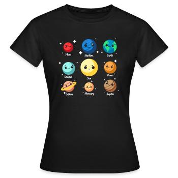 planète - T-shirt Femme - noir - Devant - AI Model Female 172 dark (172cm)