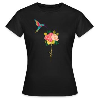 Colibri oiseau colibris volant oiseaux colibri - T-shirt Femme - noir - Devant - AI Model Female 172 dark (172cm)