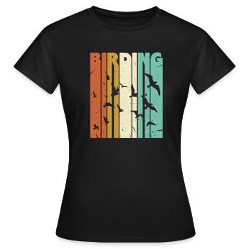 Observation des oiseaux Birdwatcher Bird Birds - T-shirt Femme - noir - Devant - AI Model Female 172 dark (172cm)