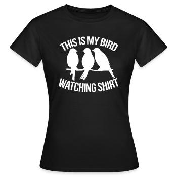 Observation des oiseaux Birdwatcher Bird Birds - T-shirt Femme - noir - Devant - AI Model Female 172 dark (172cm)