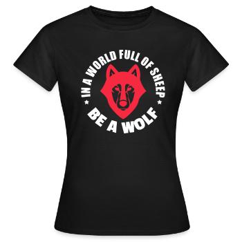 Wolf Wolves Wolfpack Nature cadeau loup-garou - T-shirt Femme - noir - Devant - AI Model Female 172 dark (172cm)