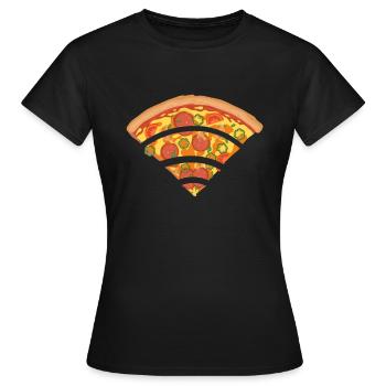 Pizza Wlan Wifi - Women's T-Shirt - black - Front - AI Model Female 172 dark (172cm)