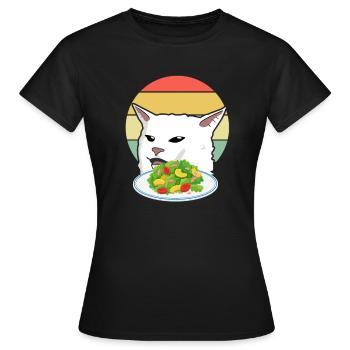 Tache le chat - T-shirt Femme - noir - Devant - AI Model Female 172 dark (172cm)