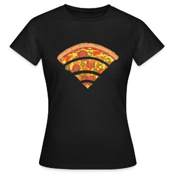 Pizza Wifi Wifi Internet Signal Computer Gift - Women's T-Shirt - black - Front - AI Model Female 172 dark (172cm)