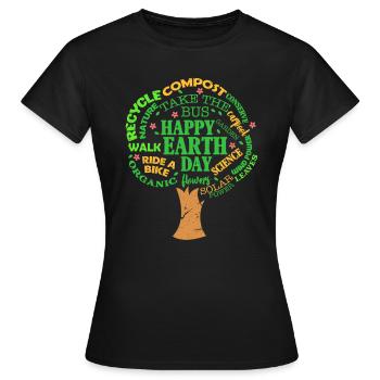 Jour de la Terre - T-shirt Femme - noir - Devant - AI Model Female 172 dark (172cm)